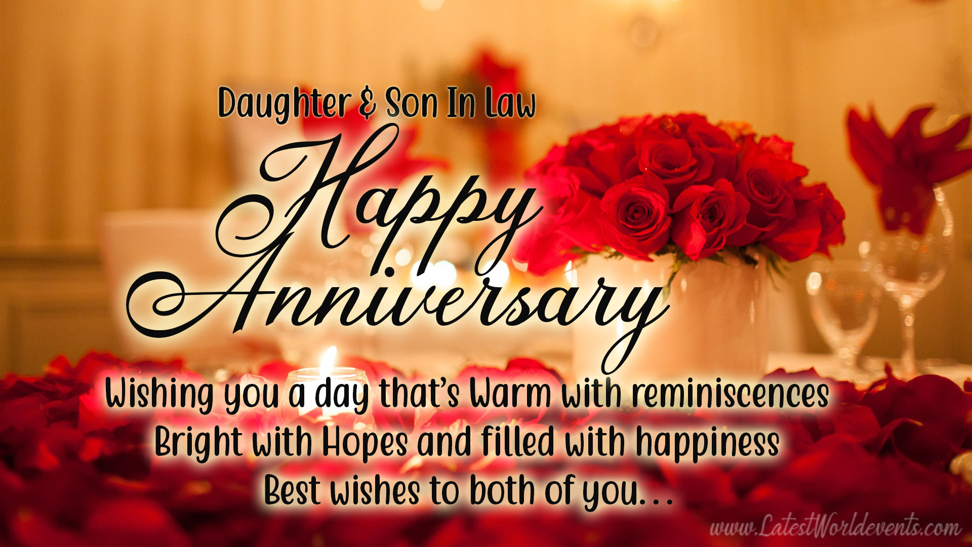 Anniversary Wishes Daughter & Son-In-Law....Anniversary Greetings Card 